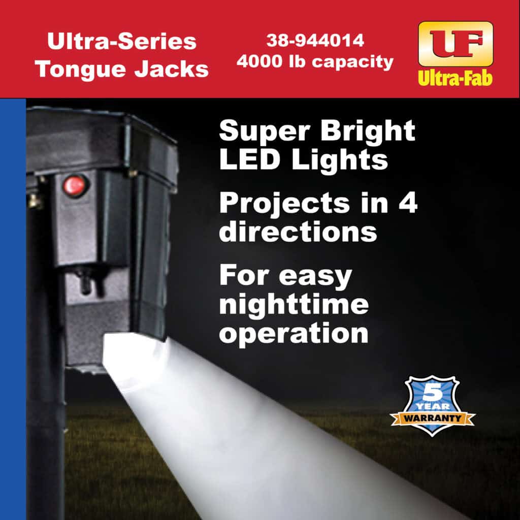 Pafessa USA RV Trailer Tongue Jack - 2,000 Lb Lift Capacity, 15 Inch Lift, Removable Footpad, Triangular Flange - View #8